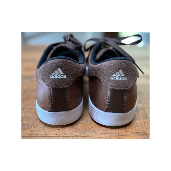 Mens Adidas Adicross V Brown Leather White Spikeless Sneakers Golf Shoes 9.5 - Picture 5 of 13